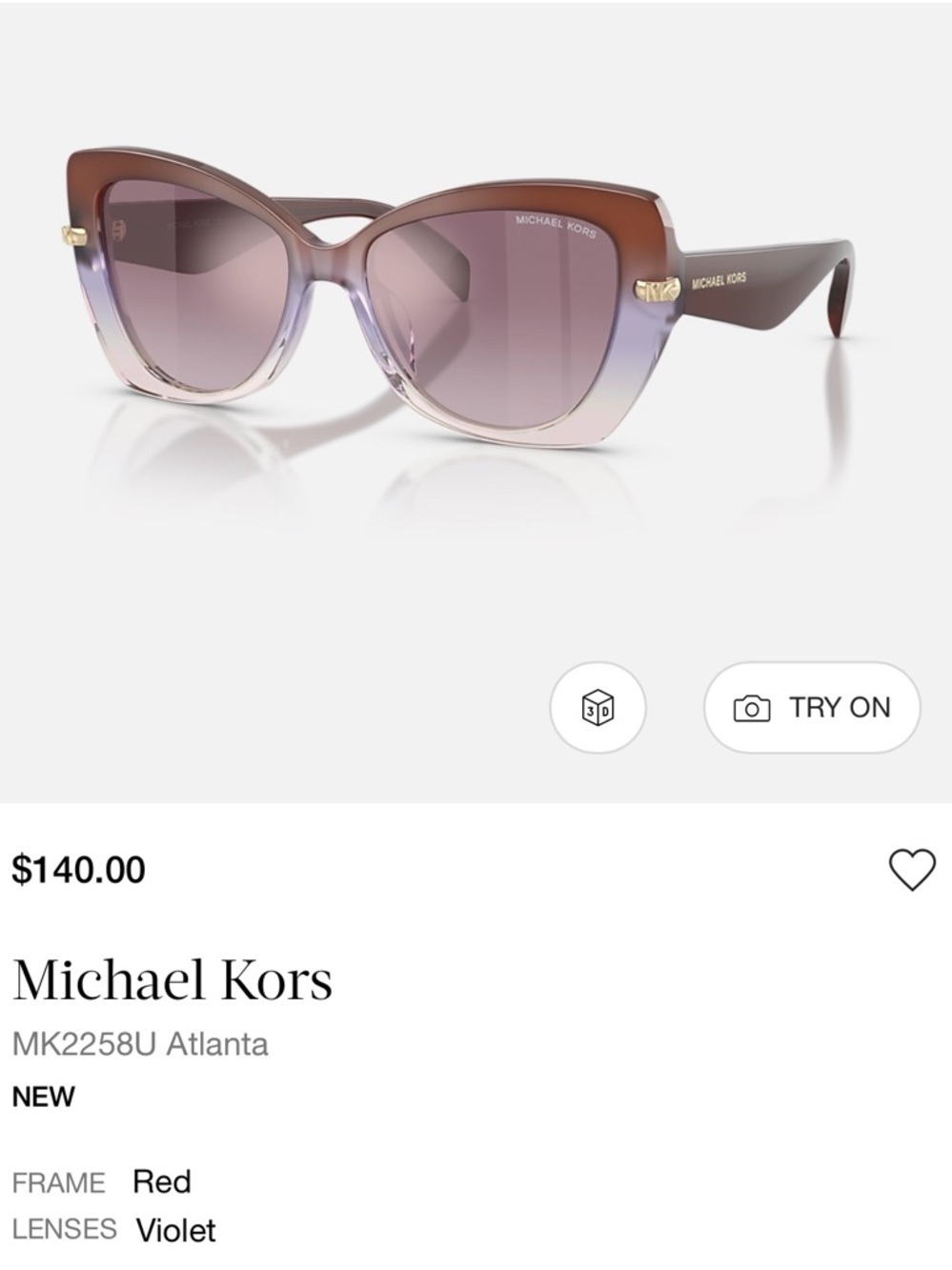 Michael Kors Atlanta sunglasses
NWOT never worn!